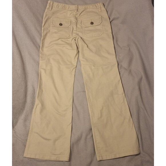 Tommy Hilfiger Stretch-Wmn 10 Beige Chino Khaki Bootcut Flare Pocket Flp *spots* - Picture 10 of 16